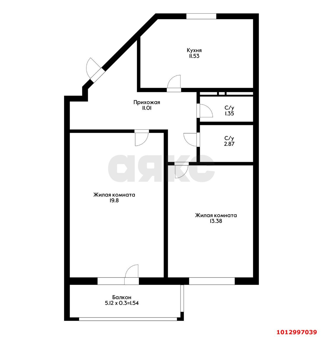 Фото №15: 2-комнатная квартира 62 м² - Краснодар, Краевая Клиническая Больница, ул. Домбайская, 12