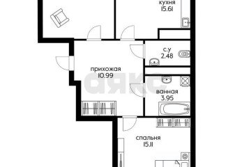 Фото №2: 2-комнатная квартира 68 м² - Краснодар, мкр. жилой комплекс На Стахановской, ул. Стахановская, 1/5к4