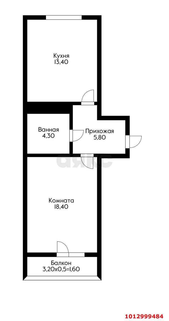 Фото №3: 1-комнатная квартира 43 м² - Краснодар, Молодёжный, ул. Дубравная, 1