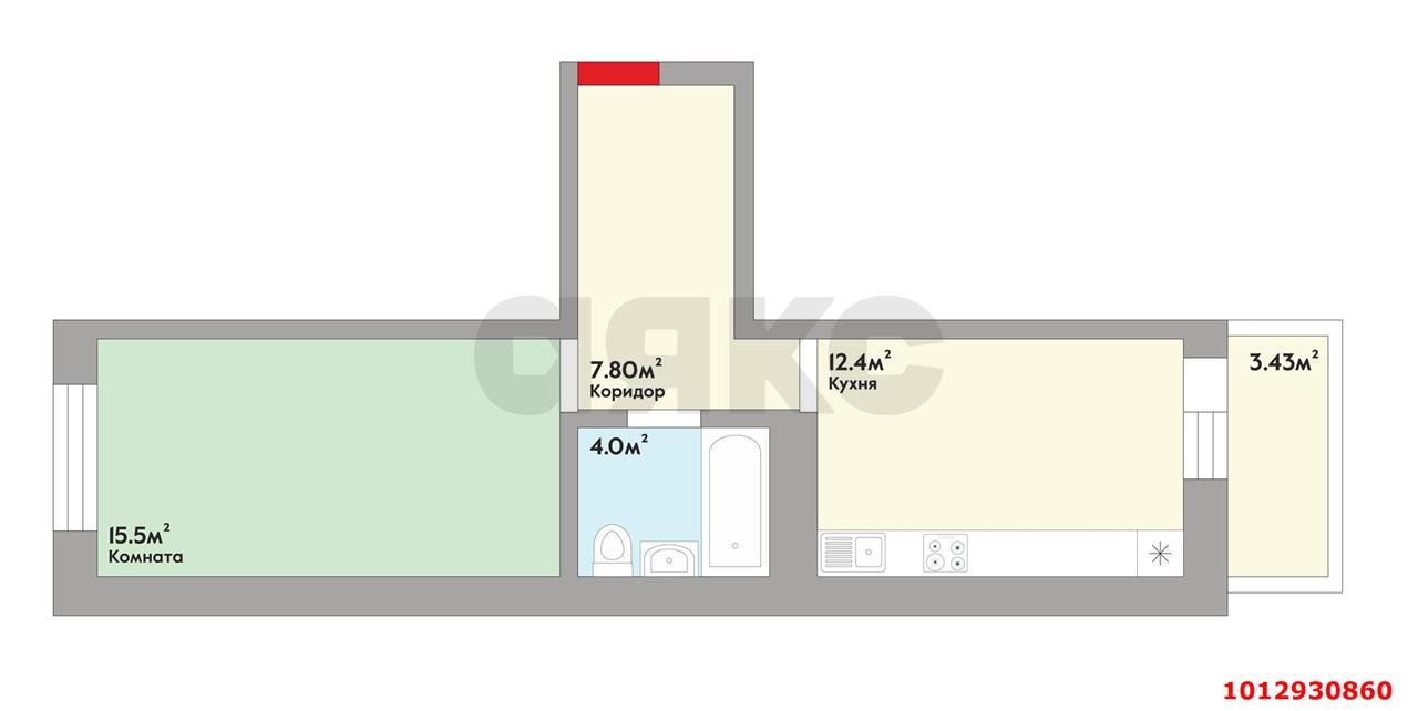 Фото №2: 1-комнатная квартира 41 м² - Краснодар, Молодёжный, ул. Дубравная, 1