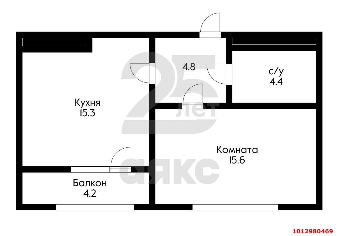 Фото №10: 1-комнатная квартира 42 м² - Краснодар, жилой комплекс Сердце, 