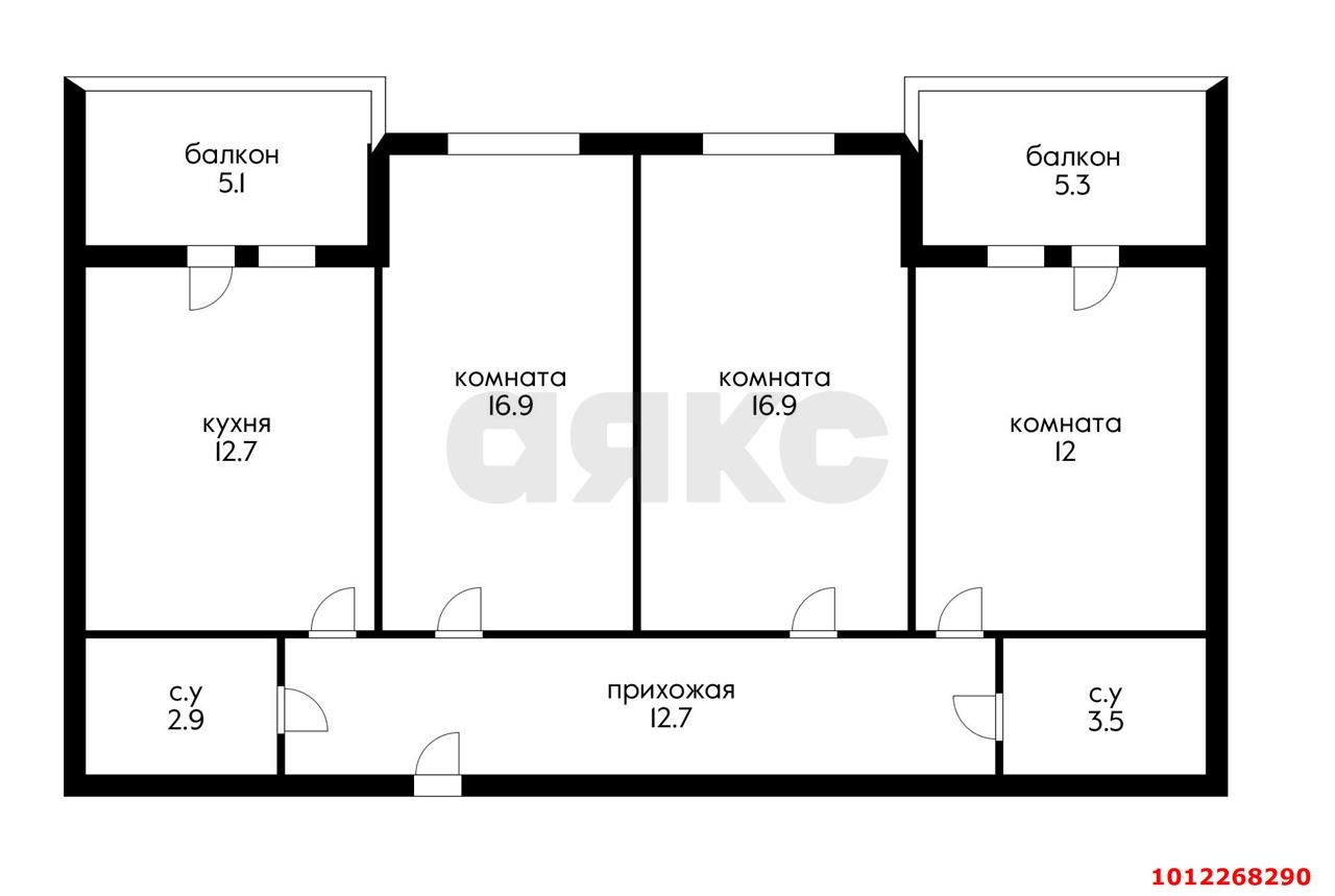 Фото №11: 3-комнатная квартира 88 м² - Краснодар, жилой комплекс Калина-парк, ул. Генерала Петрова, 2/Алит2