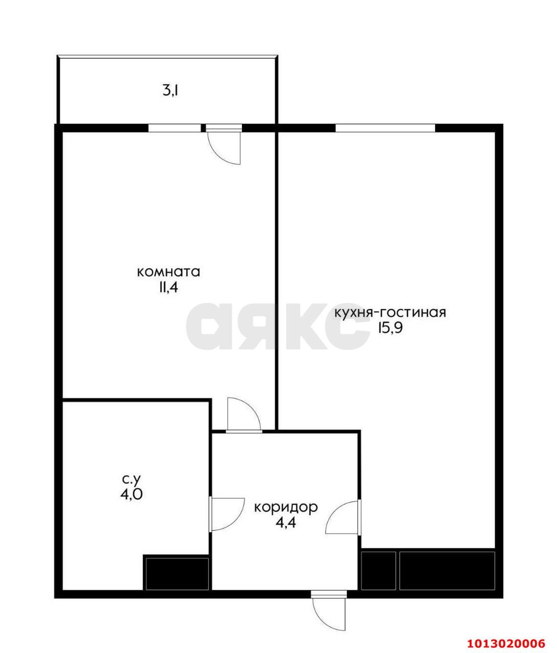 Фото №15: 1-комнатная квартира 40 м² - Краснодар, жилой комплекс Свобода, ул. Домбайская, 55к2