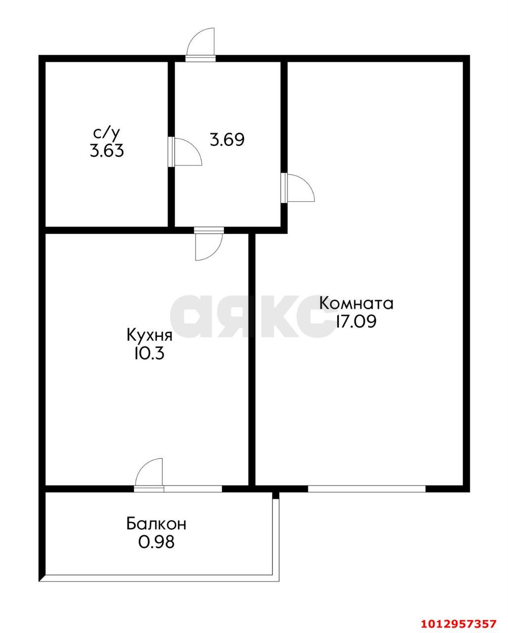 Фото №7: 1-комнатная квартира 36 м² - Краснодар, жилой комплекс Краснодарский, ул. Краеведа Соловьёва, 2/2