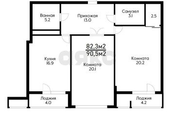 Фото №2: 2-комнатная квартира 81 м² - Краснодар, мкр. жилой комплекс Девелопмент Плаза, ул. имени 40-летия Победы, 33Г