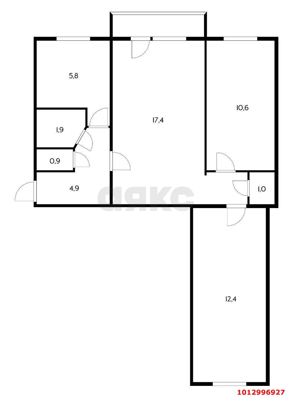 Фото №19: 3-комнатная квартира 55 м² - Краснодар, Фестивальный, ул. имени Тургенева, 134