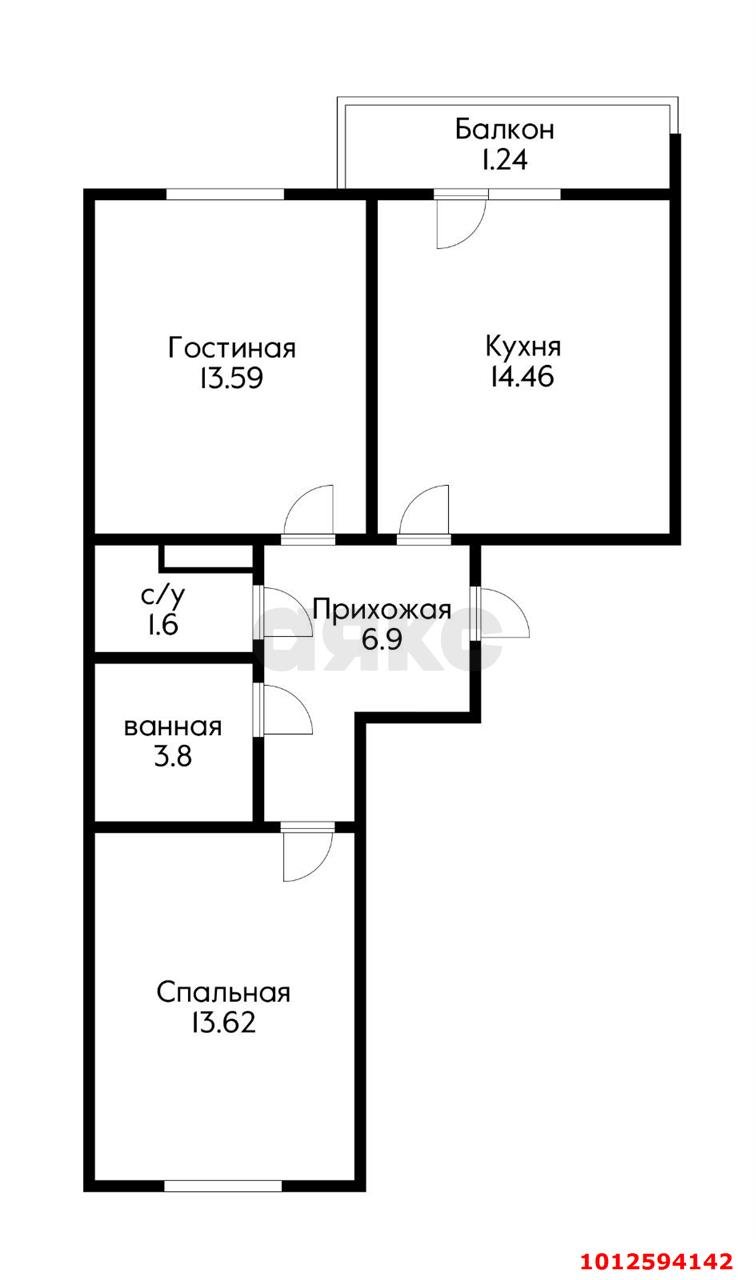 Фото №13: 2-комнатная квартира 58 м² - Краснодар, жилой комплекс Облака, ул. имени Генерала Корнилова, 9А