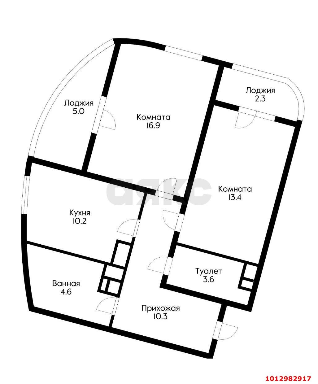 Фото №2: 2-комнатная квартира 66 м² - Краснодар, жилой комплекс Фонтаны, 