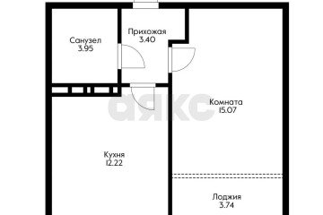 Фото №2: 1-комнатная квартира 38 м² - Краснодар, мкр. Черёмушки, 