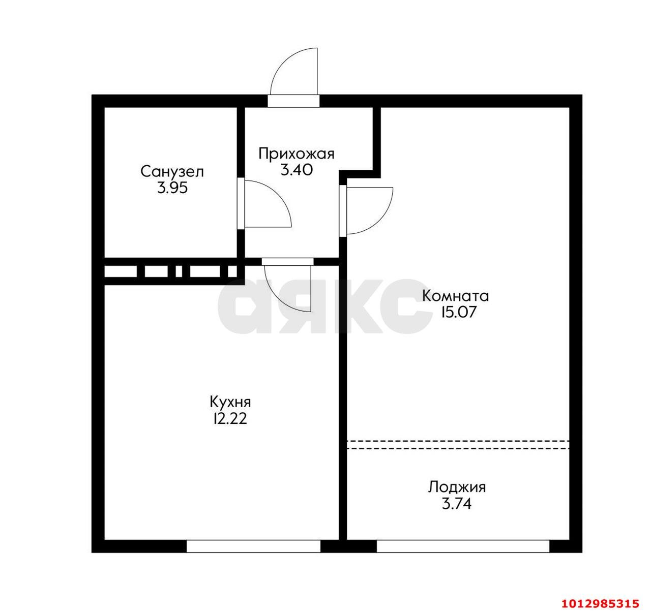 Фото №2: 1-комнатная квартира 38 м² - Краснодар, Черёмушки, 