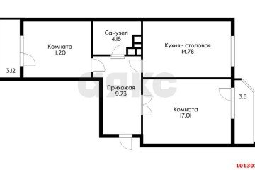 Фото №2: 2-комнатная квартира 60 м² - Краснодар, мкр. жилой комплекс Ural, ул. Уральская, 87/7