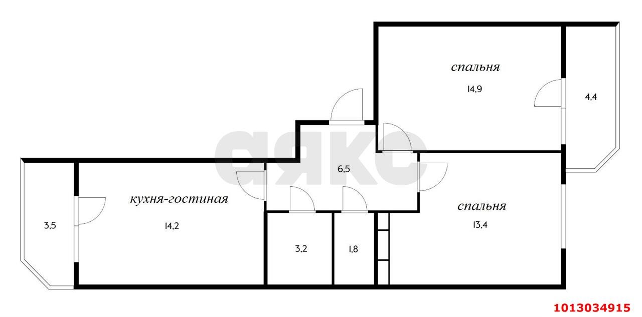 Фото №6: 2-комнатная квартира 60 м² - Краснодар, жилой комплекс Керченский, ул. им. Героя Сарабеева В.И., 5к5