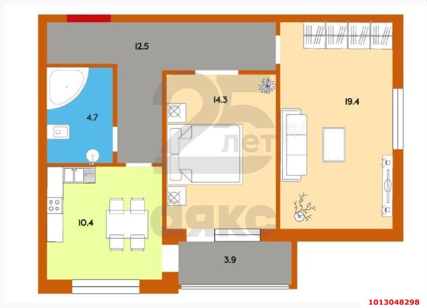 Фото №11: 2-комнатная квартира 61 м² - Краснодар, жилой комплекс Лиговский, ул. Академика Фёдорова, 13