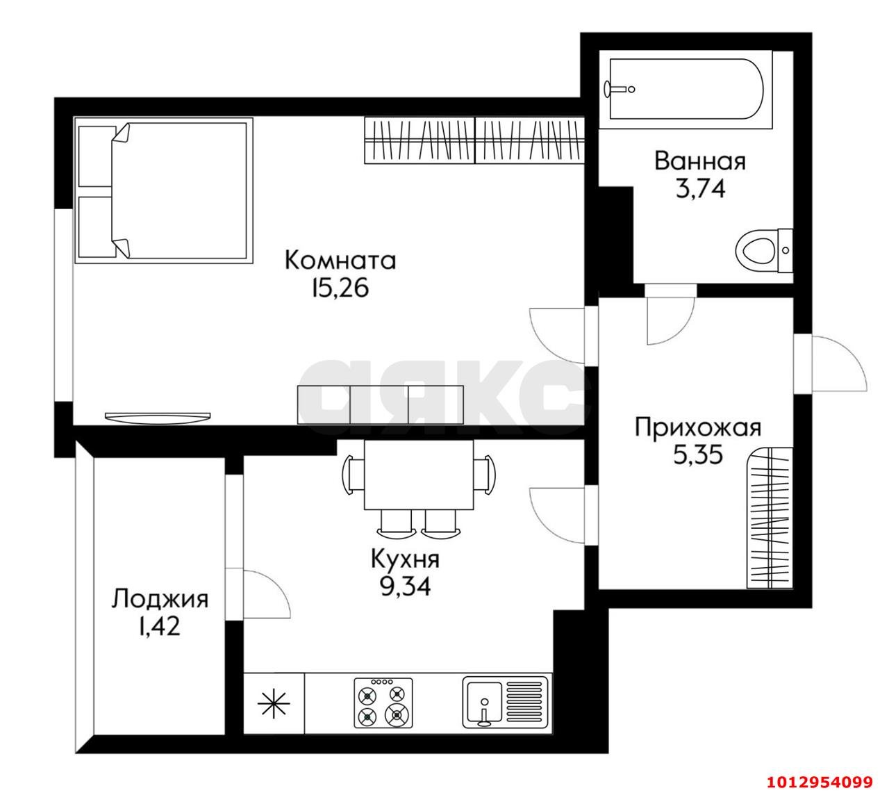 Фото №9: 1-комнатная квартира 37 м² - Краснодар, жилой комплекс Самолёт-5, 