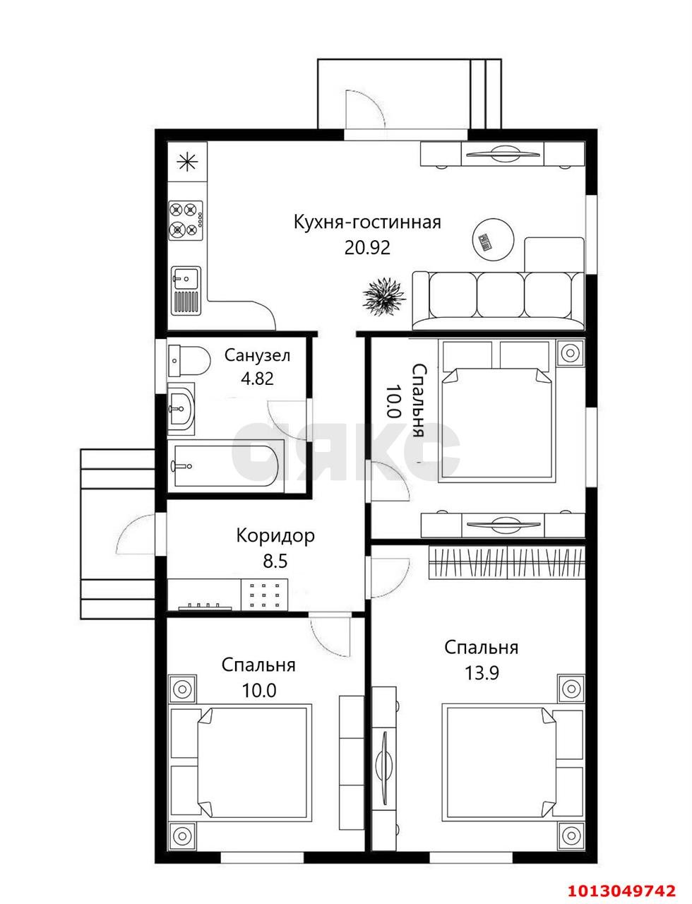 Фото №7: Дом 71 м² + 3 сот. - Южный, Олимпийский, пр-кт Олимпийский