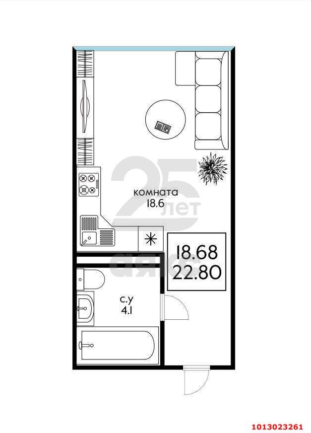 Фото №2: Студия 22 м² - Краснодар, Черёмушки, ул. Обрывная, 22/1