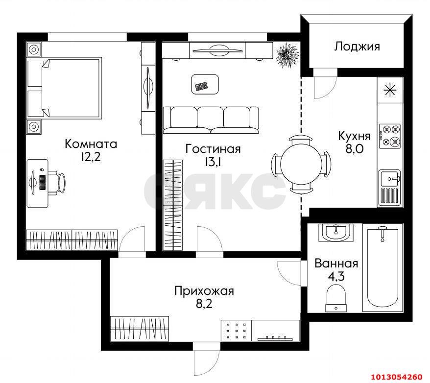 Фото №11: 2-комнатная квартира 43 м² - Краснодар, жилой комплекс Перспектива, ул. Героев-Разведчиков, 8к2