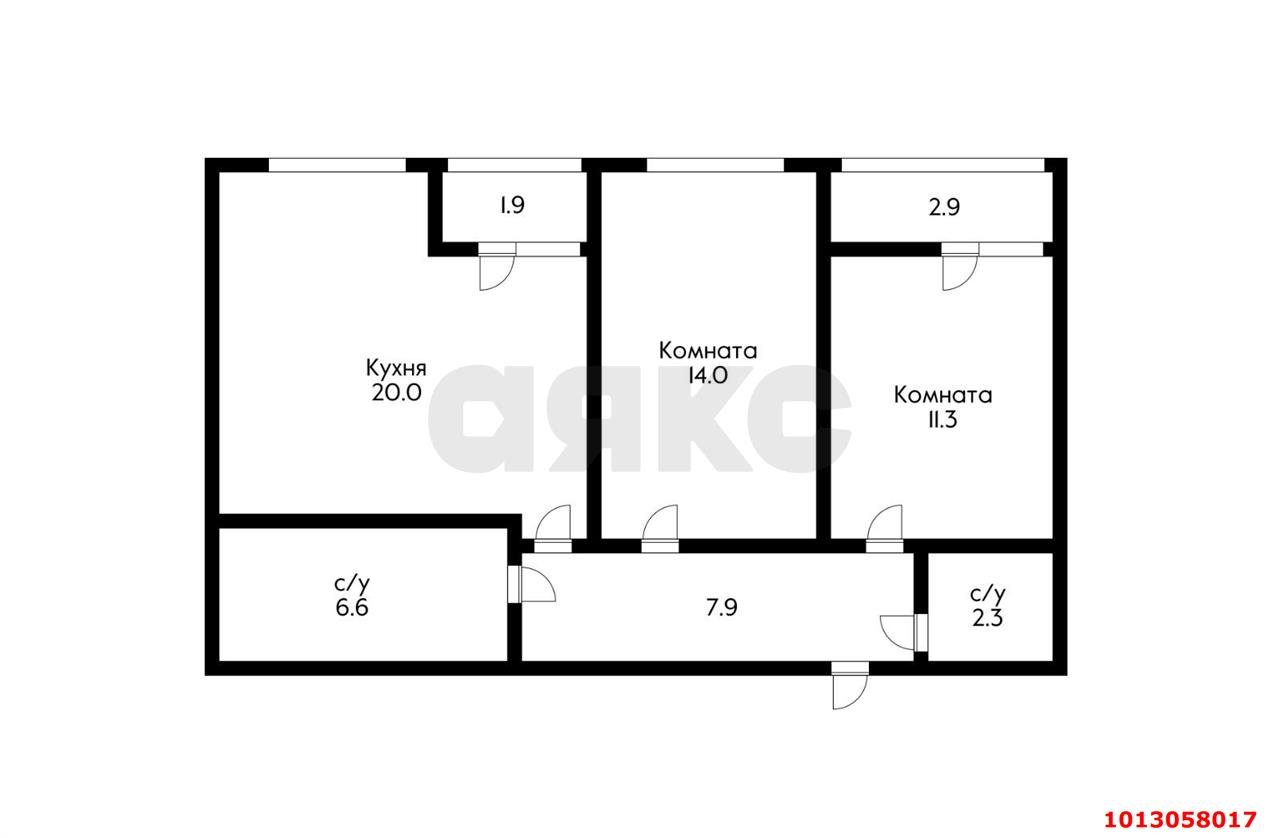 Фото №15: 2-комнатная квартира 65 м² - Краснодар, жилой комплекс Самолёт, ул. Западный Обход, 39/2к2