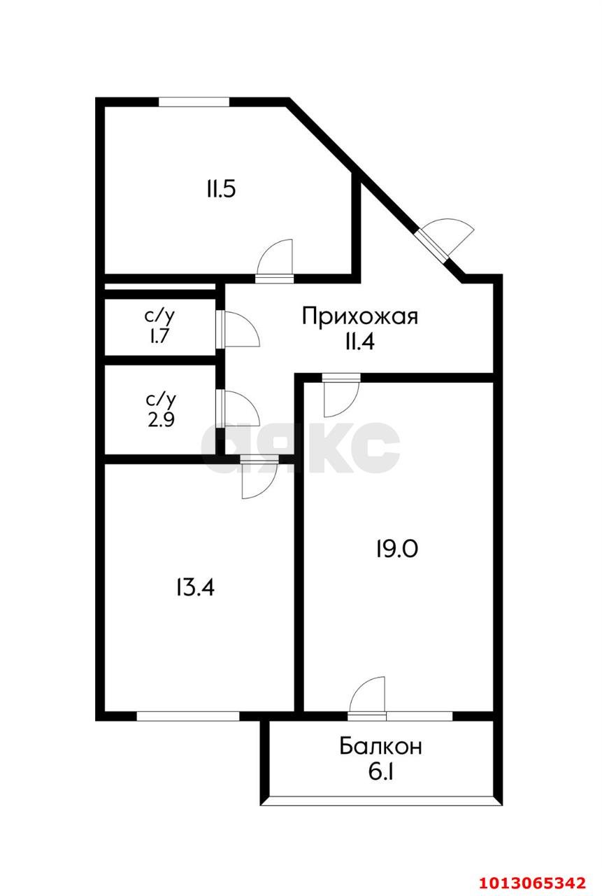 Фото №13: 2-комнатная квартира 64 м² - Краснодар, Краевая Клиническая Больница, ул. Восточно-Кругликовская, 76/4