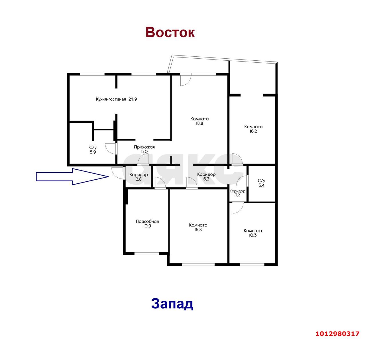 Фото №16: 4-комнатная квартира 124 м² - Краснодар, Школьный, ул. Школьная, 15/5