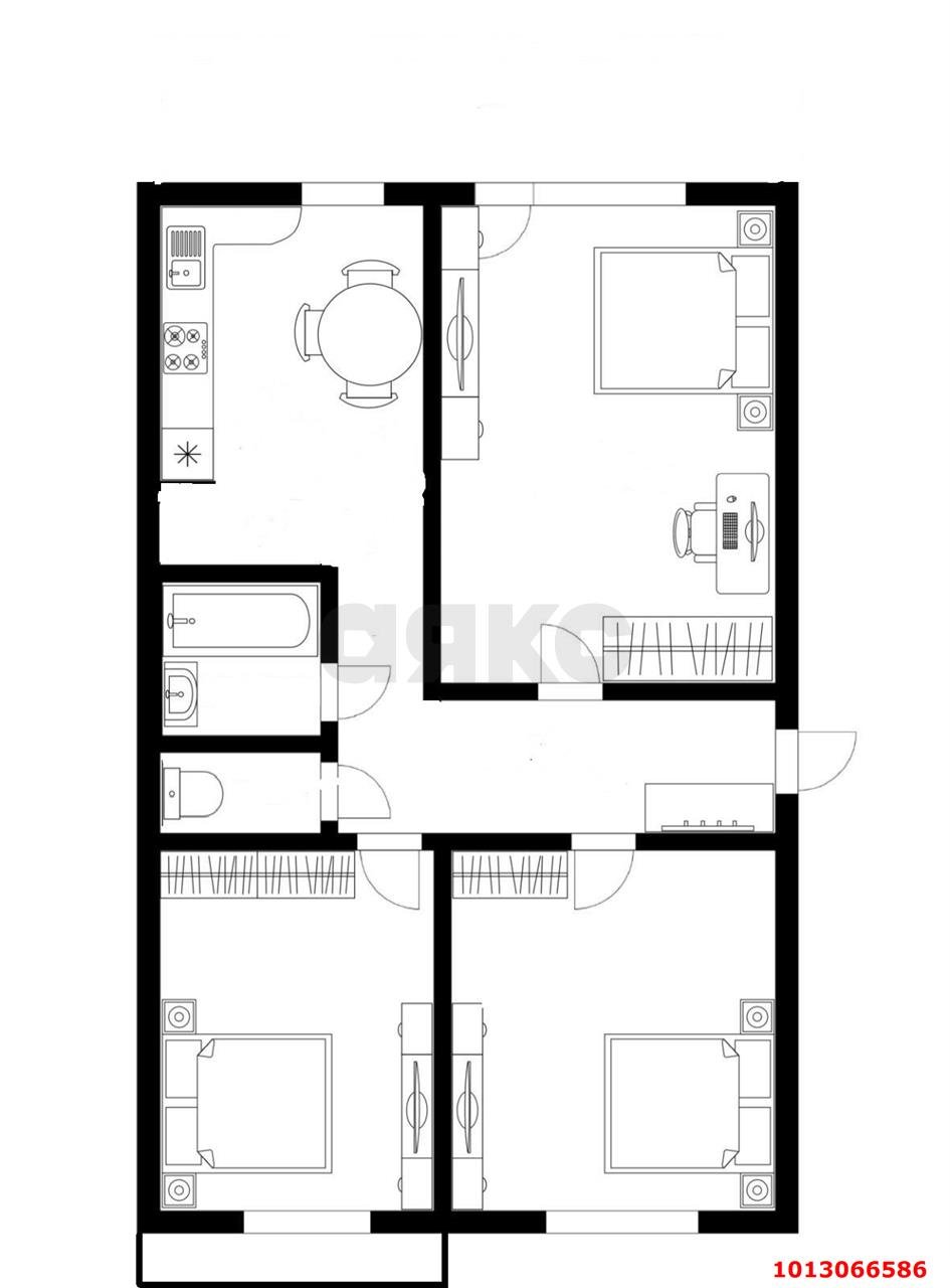 Фото №13: 3-комнатная квартира 62 м² - Краснодар, Черёмушки, ул. Селезнёва, 80