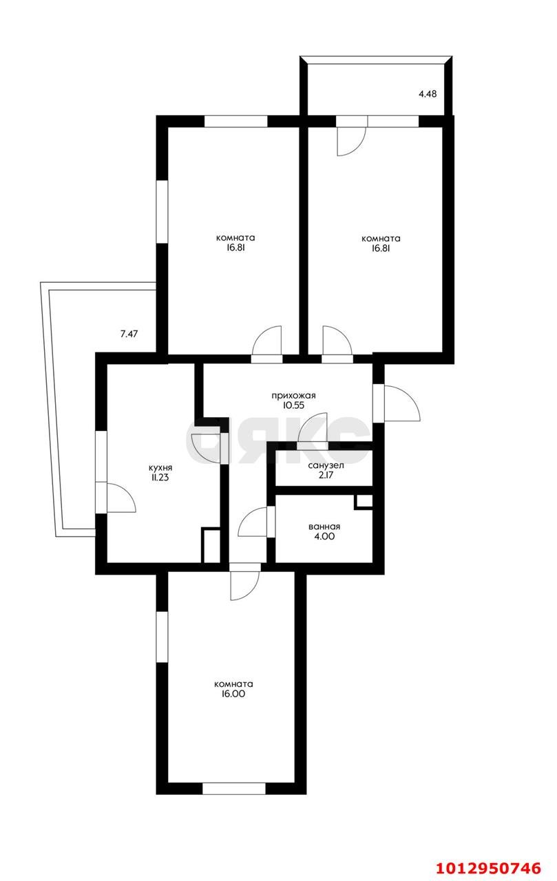 Фото №19: 3-комнатная квартира 77 м² - Краснодар, жилой комплекс Германия, ул. Карлсруэвская, 3/2