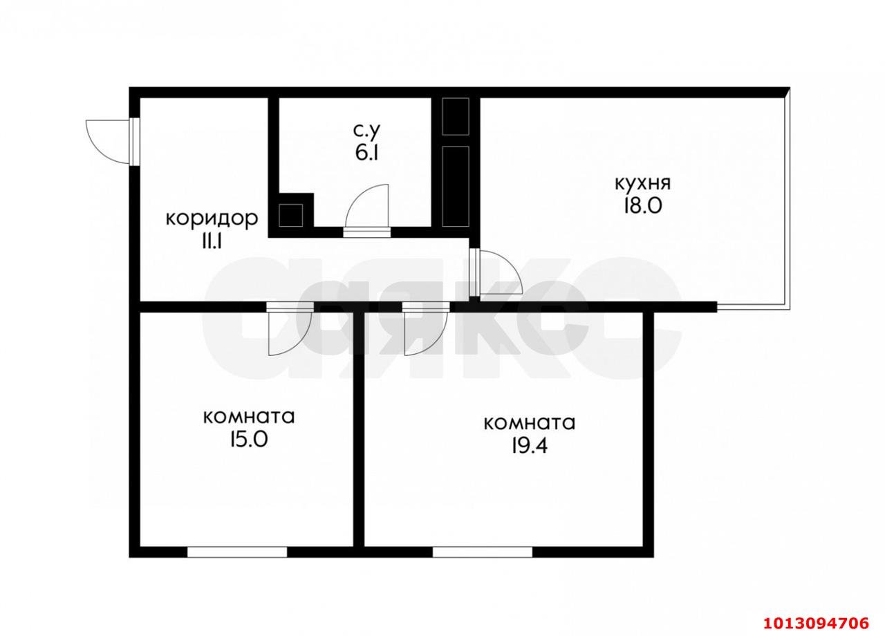 Фото №15: 2-комнатная квартира 68 м² - Краснодар, Солнечный, ул. Казбекская, 9