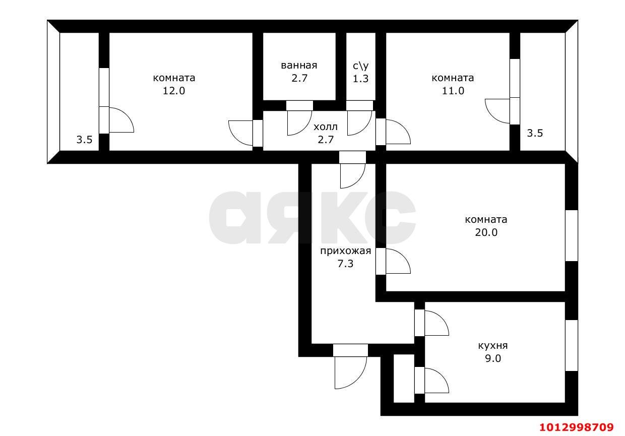 Фото №1: 3-комнатная квартира 72 м² - Краснодар, Западный внутригородской округ, ул. Офицерская, 45