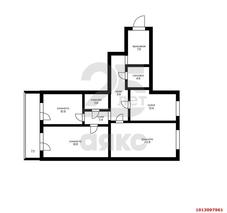 Фото №15: 3-комнатная квартира 100 м² - Афипский, ул. Пушкина, 132/2