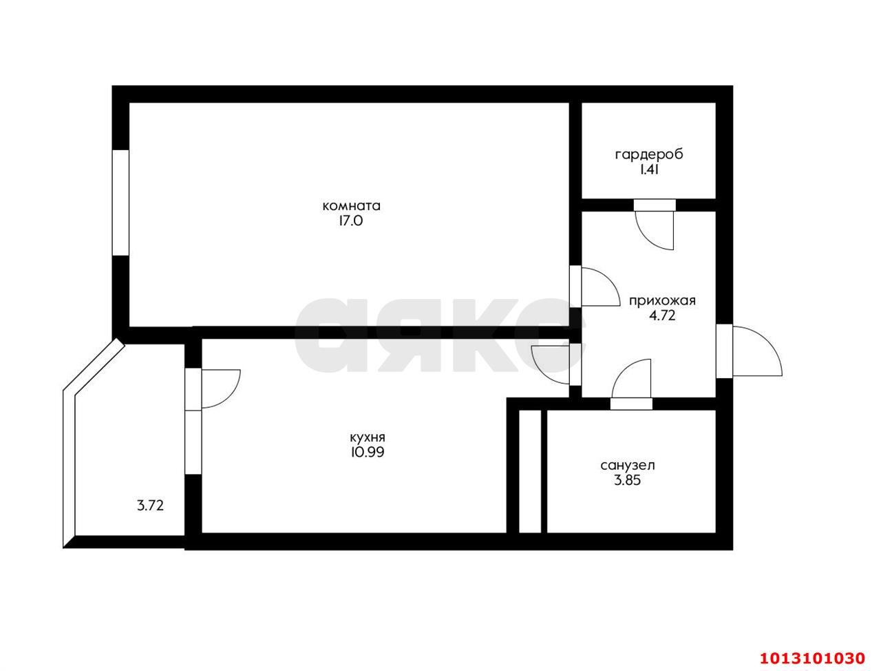 Фото №4: 1-комнатная квартира 42 м² - Краснодар, Гидростроителей, ул. Дмитрия Благоева, 31к2