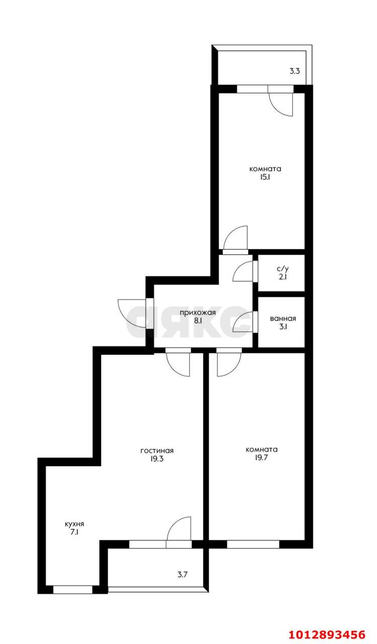 Фото №19: 3-комнатная квартира 81 м² - Краснодар, жилой комплекс Инсити, ул. Командорская, 5/2