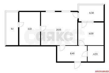 Фото №1: 1-комнатная квартира 62 м² - Краснодар, мкр. Любимово, 