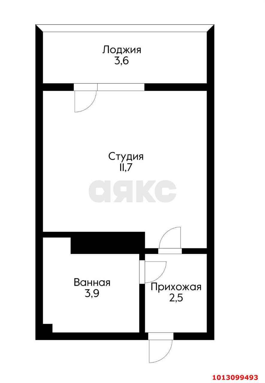 Фото №8: Студия 21 м² - Краснодар, жилой комплекс Самолёт-3, ул. Константина Гондаря, 93