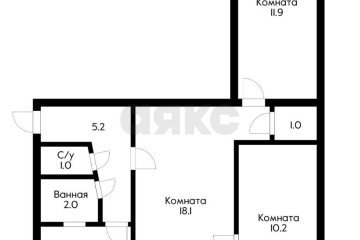 Фото №3: 3-комнатная квартира 55 м² - Краснодар, мкр. Завод Измерительных Приборов, ул. Курчатова, 6