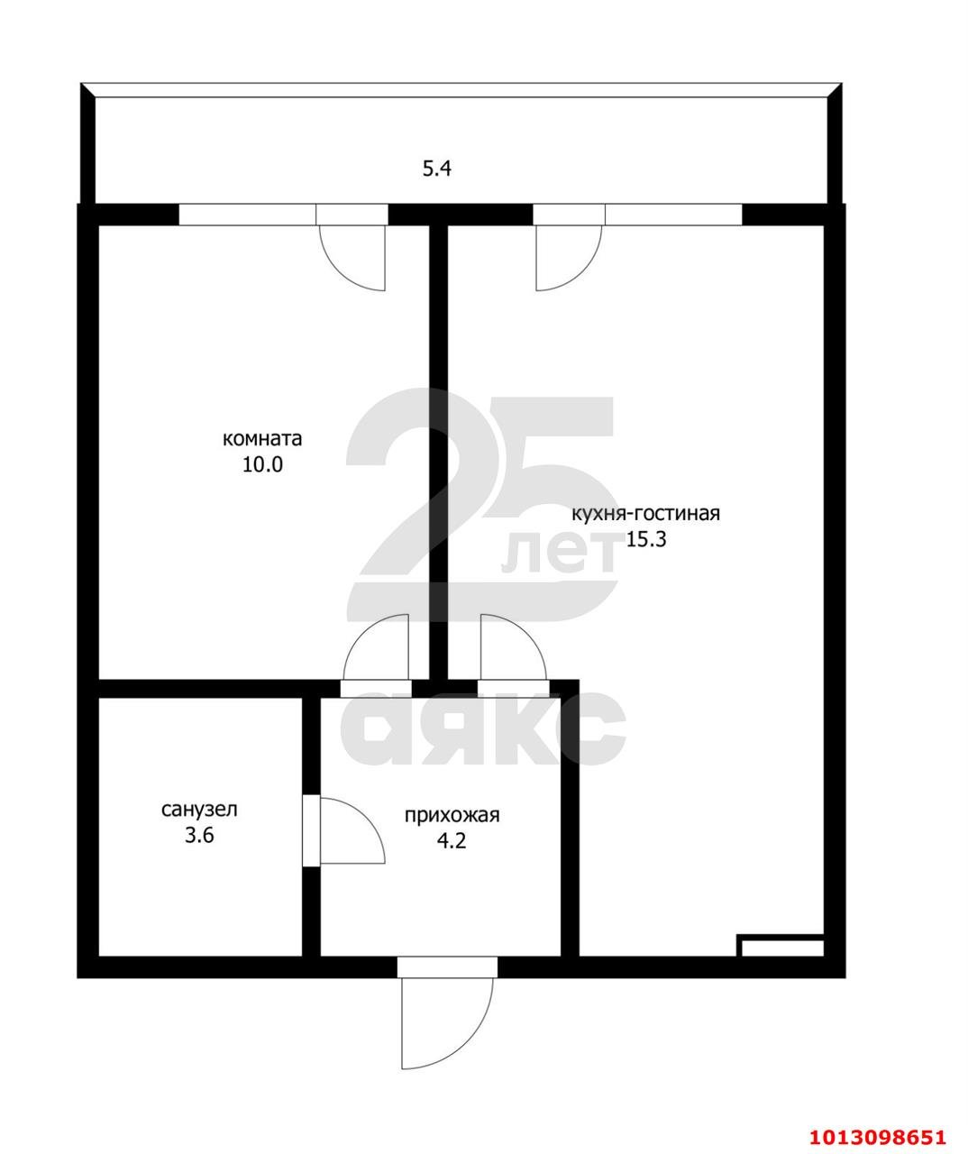 Фото №8: 1-комнатная квартира 38 м² - Краснодар, жилой комплекс Британия-2, ул. Измаильская, 78к2