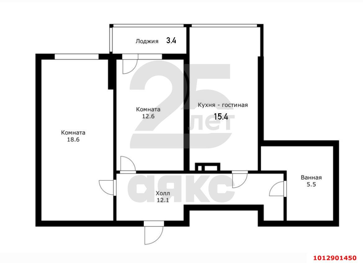 Фото №3: 2-комнатная квартира 65 м² - Краснодар, Губернский, ул. имени Героя Георгия Бочарникова, 12/1