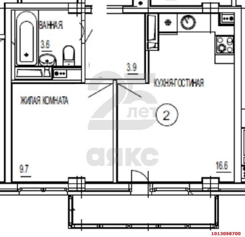 Фото №4: 1-комнатная квартира 37 м² - Краснодар, Прикубанский внутригородской округ, 