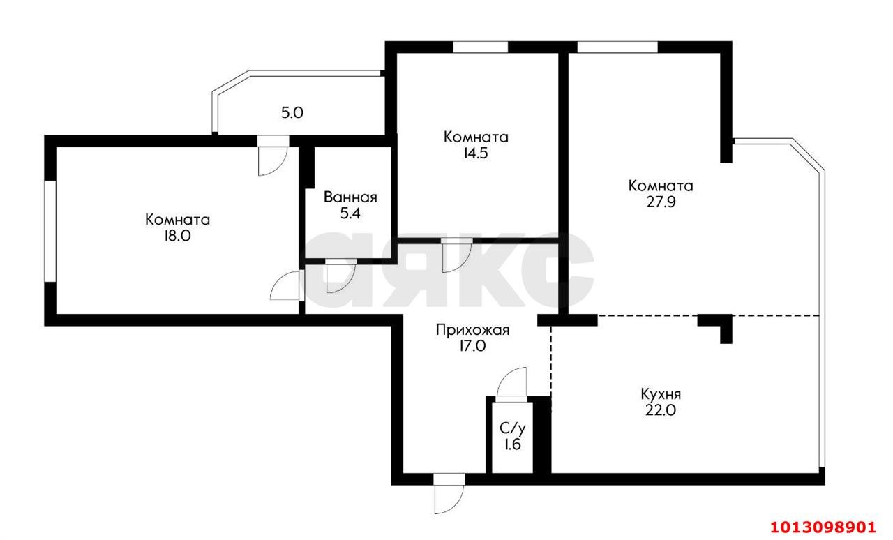 Фото №17: 3-комнатная квартира 111 м² - Краснодар, Восточно-Кругликовский, ул. Восточно-Кругликовская, 64