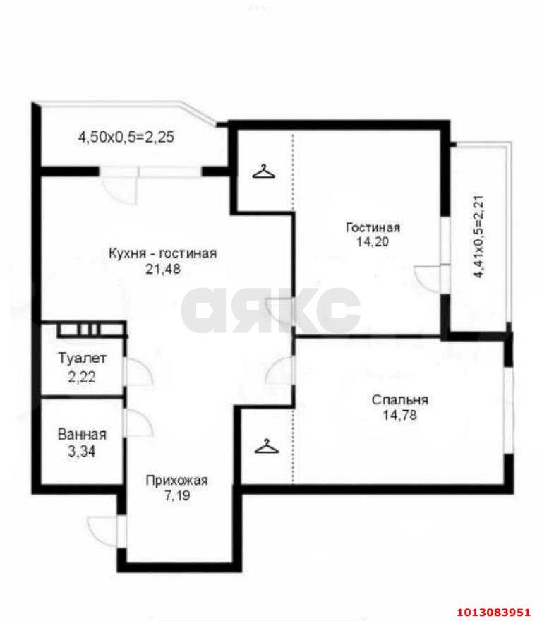 Фото №3: 2-комнатная квартира 67 м² - Краснодар, Губернский, ул. имени Героя Георгия Бочарникова, 12