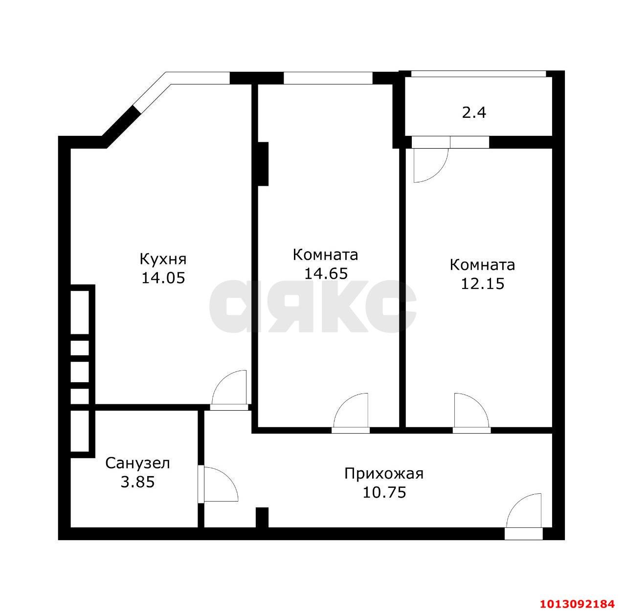 Фото №10: 2-комнатная квартира 56 м² - Яблоновский, жилой комплекс Компаньон-Сити, ул. Шоссейная, 63к1