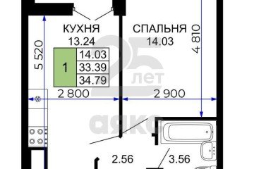 Фото №2: 1-комнатная квартира 36 м² - Краснодар, мкр. имени Петра Метальникова, ул. Петра Метальникова, 40