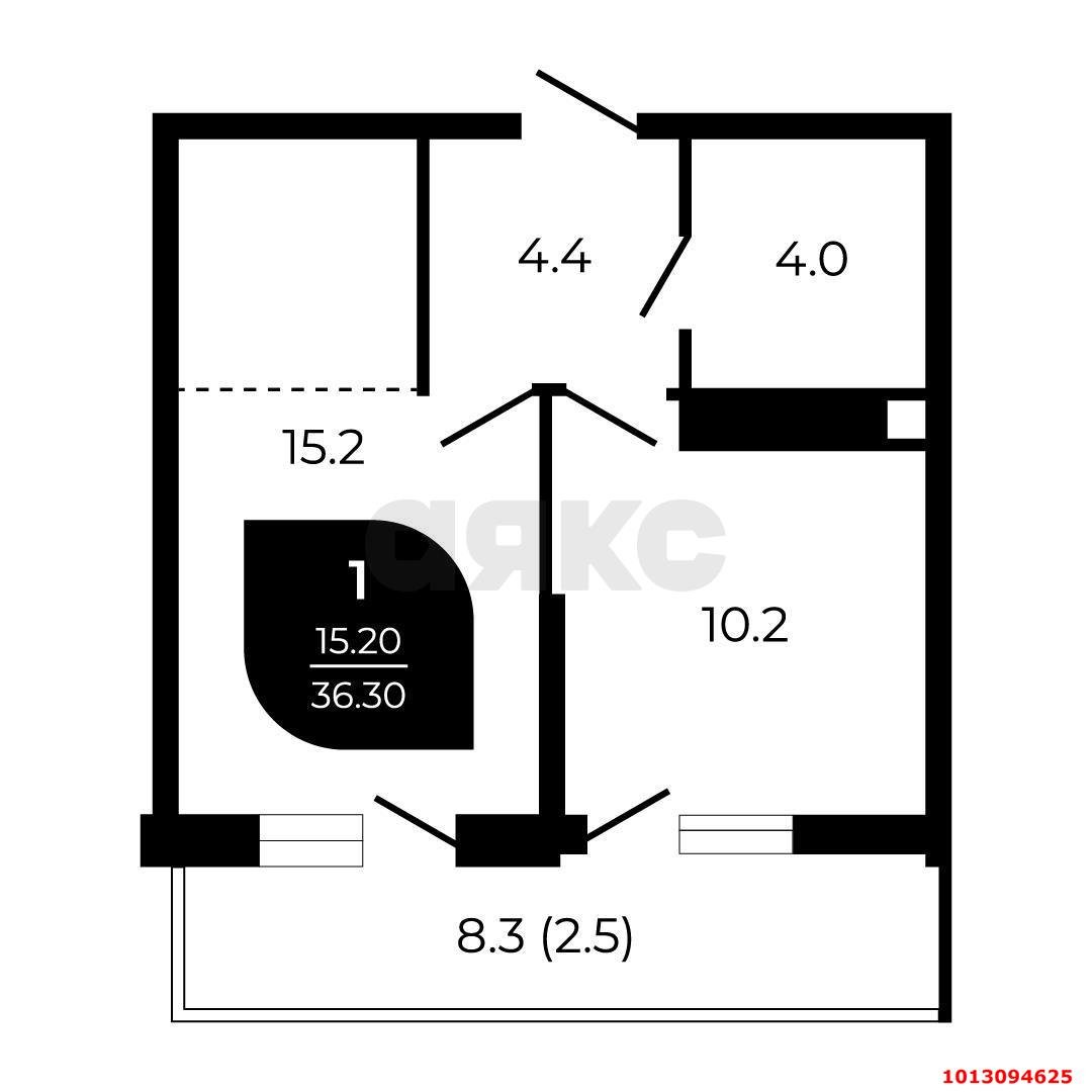 Фото №2: 1-комнатная квартира 42 м² - Краснодар, жилой комплекс Отражение, ул. Конгрессная, 41к1