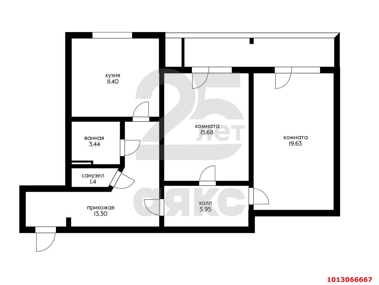 Фото №17: 2-комнатная квартира 70 м² - Краснодар, Восточно-Кругликовский, ул. Черкасская, 57