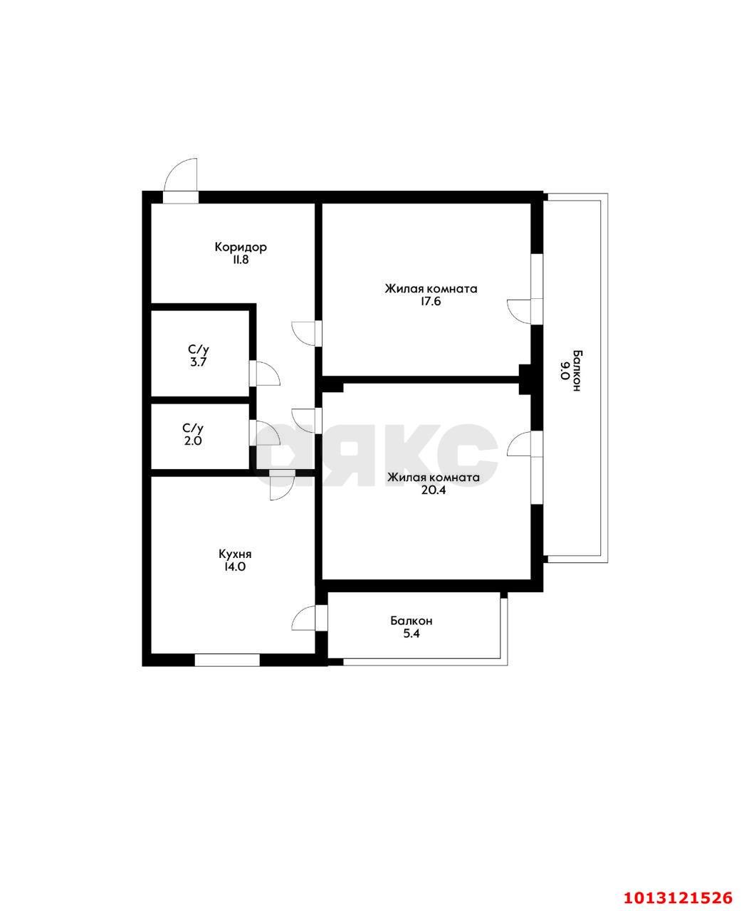 Фото №14: 2-комнатная квартира 82 м² - Краснодар, Солнечный, ул. Казбекская, 15