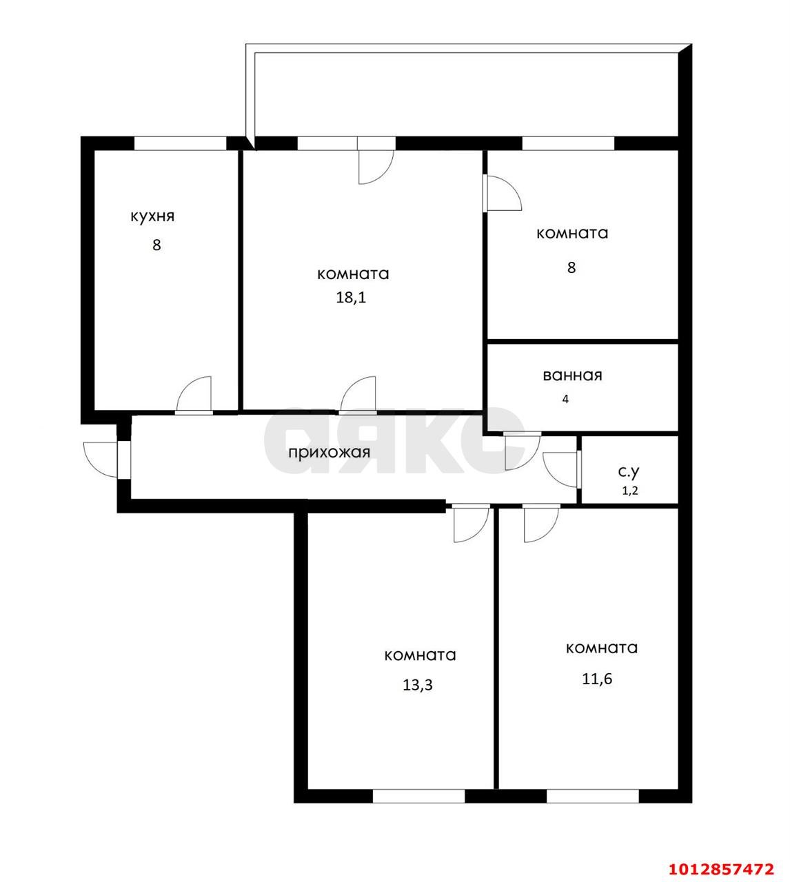 Фото №9: 4-комнатная квартира 85 м² - Краснодар, Черёмушки, ул. Бургасская, 52