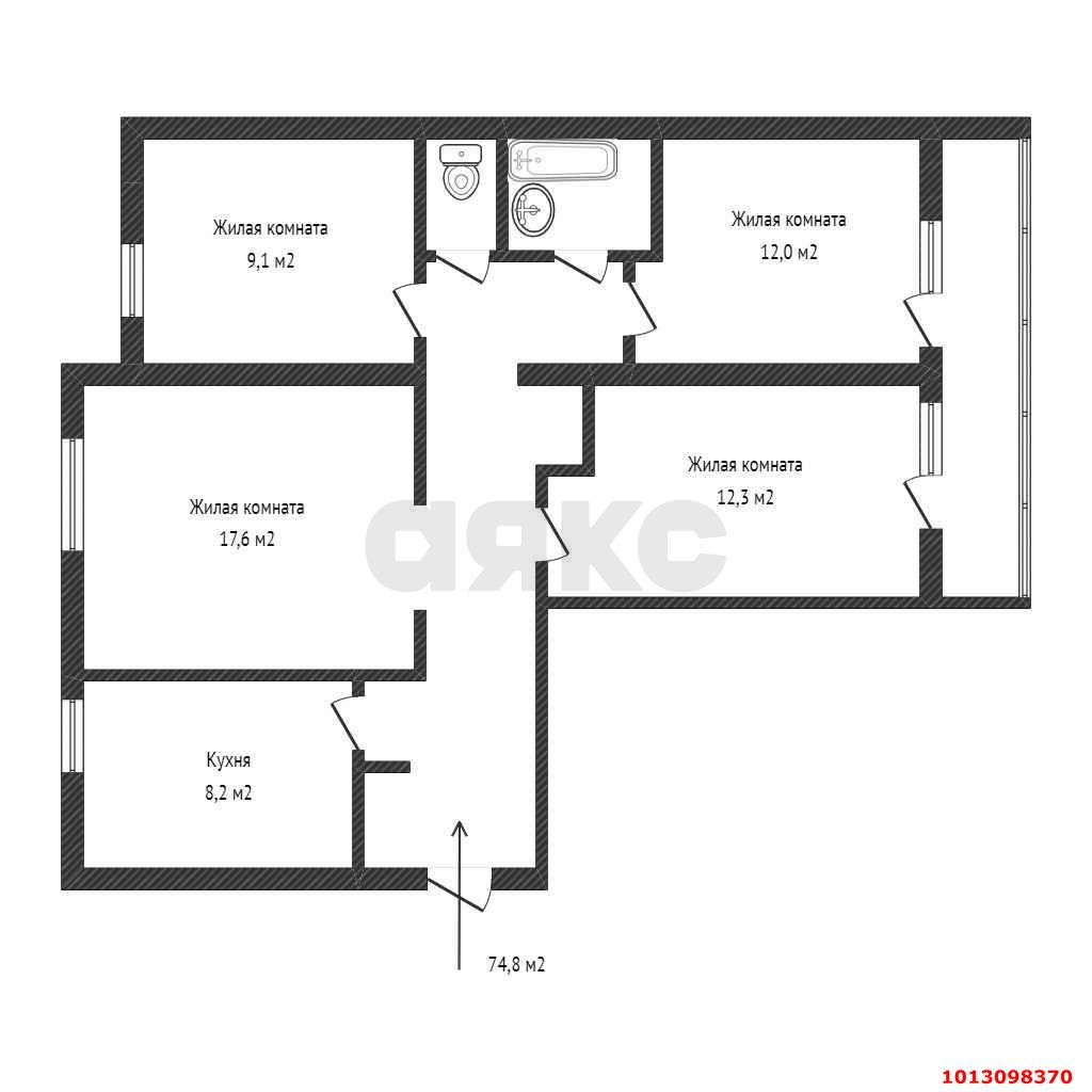 Фото №20: 4-комнатная квартира 82 м² - Краснодар, Завод Измерительных Приборов, ул. Российская, 77