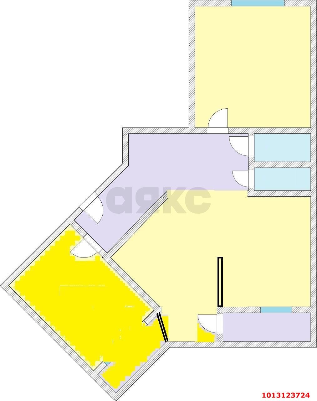 Фото №14: 3-комнатная квартира 60 м² - Краснодар, жилой комплекс Дыхание, ул. Лётчика Позднякова, 2к6