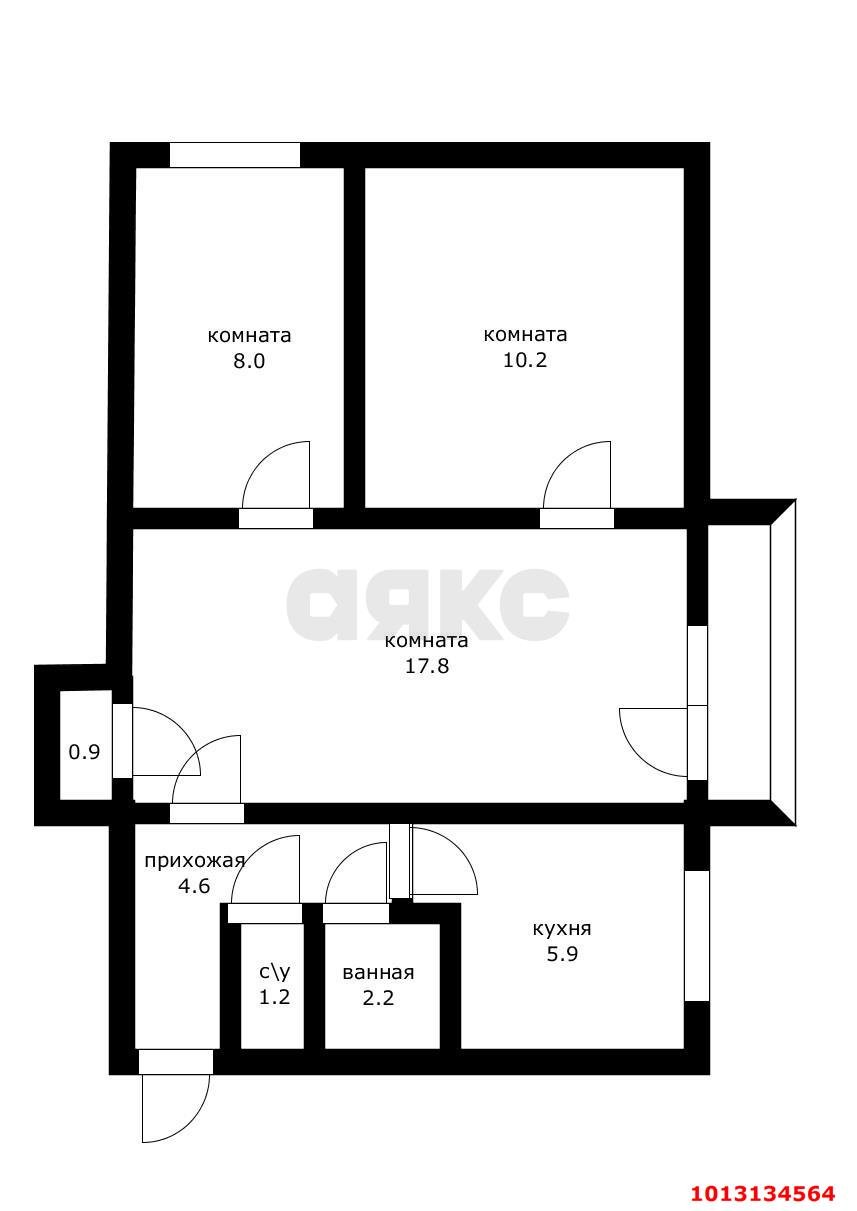 Фото №13: 3-комнатная квартира 61 м² - Краснодар, Гидростроителей, ул. Гидростроителей, 34