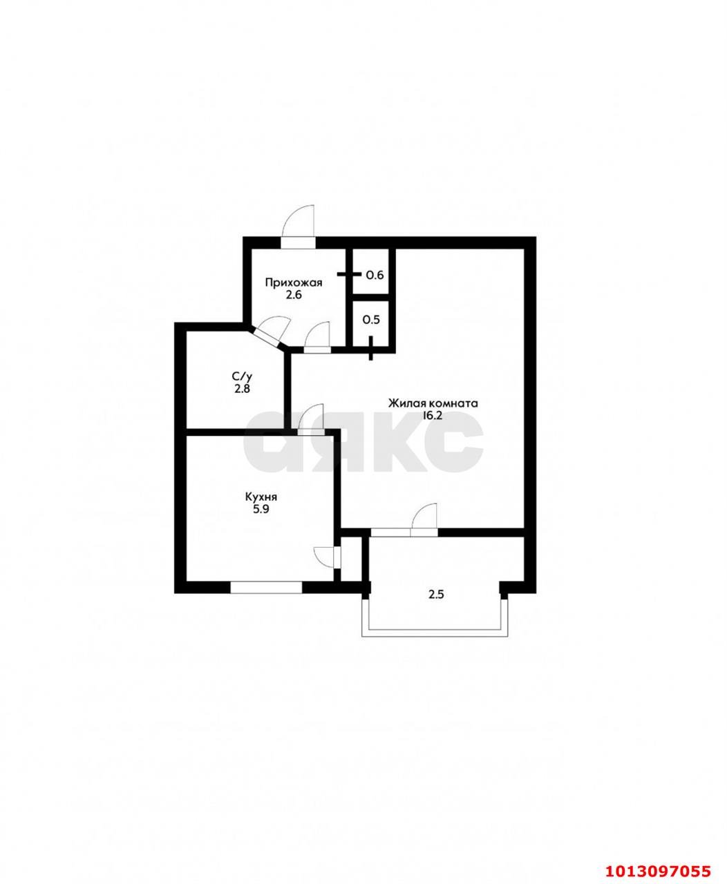 Фото №11: 1-комнатная квартира 31&nbsp;м², 4/5&nbsp;эт. - Сочи, Центральный, мкр. Новый Сочи, ул. Госпитальная, 3