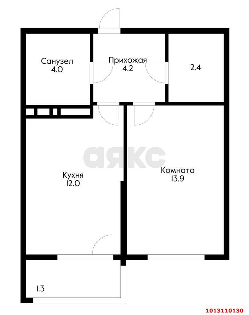 Фото №3: 1-комнатная квартира 40 м² - Краснодар, жилой комплекс Отражение, ул. Конгрессная, 41к1